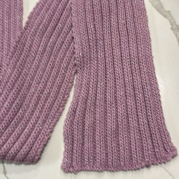 Shrinking Violet | Girls Cable Knit Purple Silver Glitter Sweater Dress - Picture 12 of 15